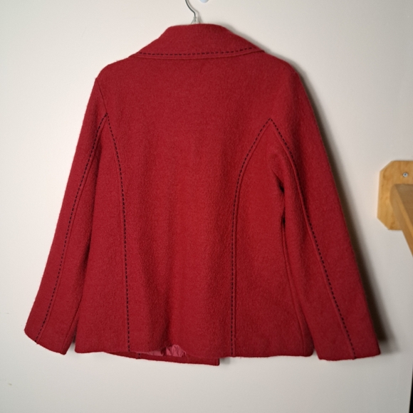 NorthStyle 100% Wool Embroidered Nordic Style Toggle Button Closure Red Sz Large - Picture 6 of 13